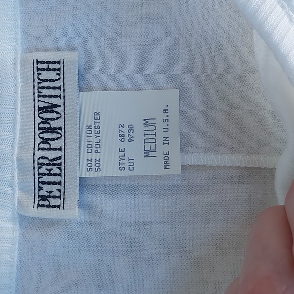 Peter Popovitch Vintge Top White with Boat Applica and Mesh Feature Size Med NWT - Picture 4 of 8